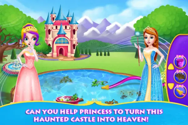 Princess Cleaning Haunted Castle android App screenshot 0