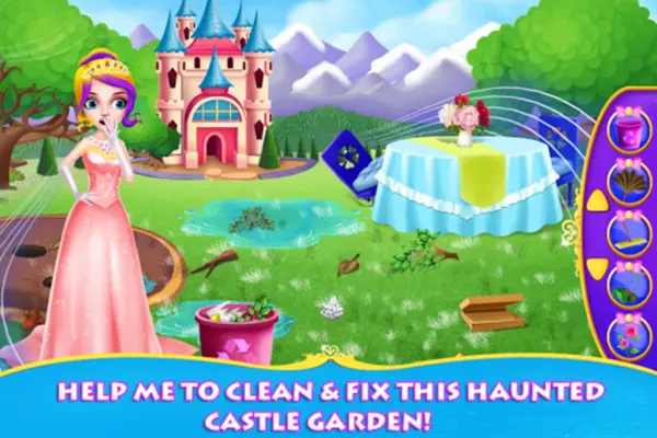 Princess Cleaning Haunted Castle android App screenshot 1